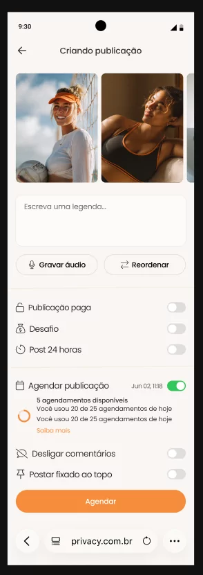 Aviso nos últimos 5 agendamentos do dia escolhido no calendário